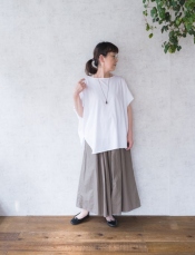 [Cloth&Cross]ショルダータックボートネックワイドカットソー